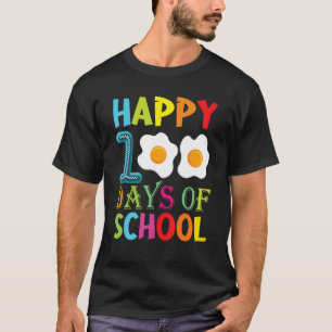 T-shirt Joyeux 100E Jour D'École Oeufs Fried Garçons Fille