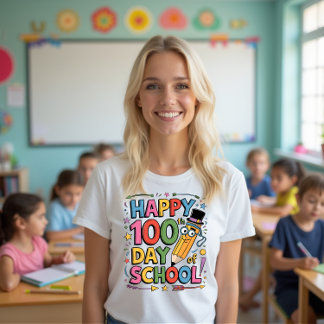 T-shirt Joyeux 100e jour d'école pour enseignants