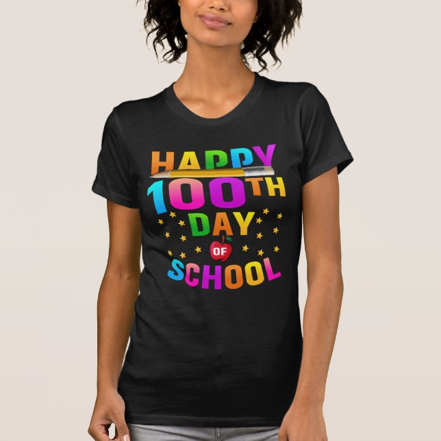 T-shirt Joyeux 100e jour d'école pour enseignants et étudi (Devant)