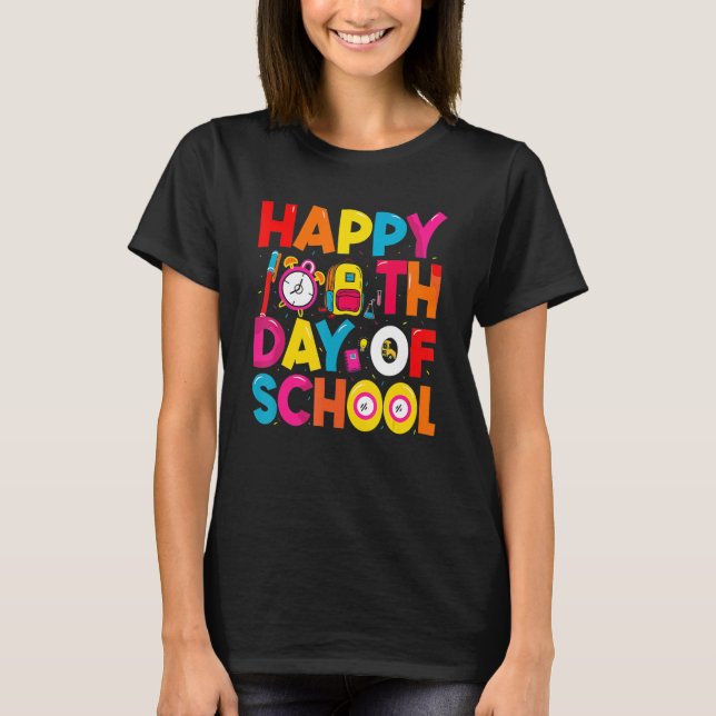 T-shirt Joyeux 100e jour d'école pour les élèves enseignan (Devant)