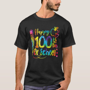 T-shirt Joyeux 100e jour d'école professeur élève Tie Dye