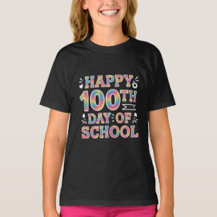 T-shirt Joyeux 100e jour d'école Tie Dye Arc-en-ciel 100 J