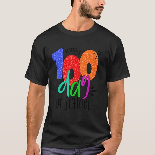 T-shirt Joyeux 100e jour d'enseignants de l'école 100 jour (Devant)