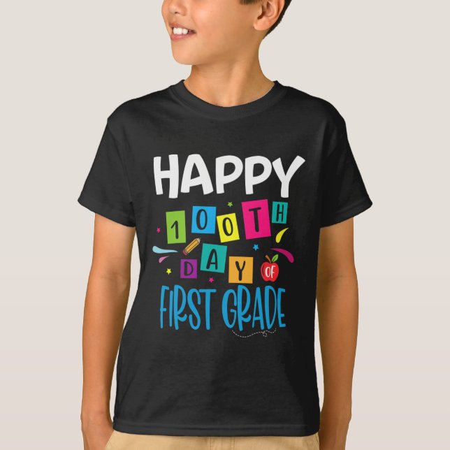 T-shirt Joyeux 100e Jour D'Enseignants De Première Classe  (Devant)