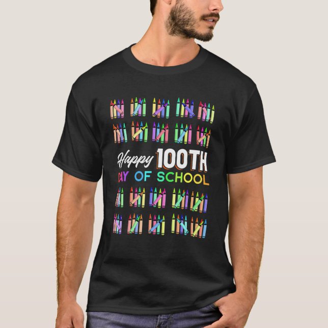 T-shirt Joyeux 100E Jour D'Enseignants Scolaires 100 Jours (Devant)
