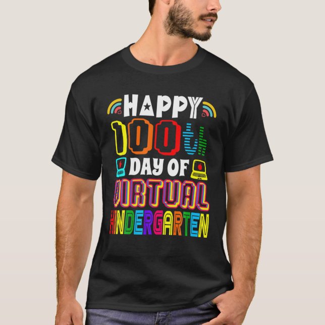 T-shirt Joyeux 100E Jour D'Enseignement De L'Équipe Virtue (Devant)