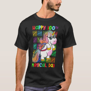 T-shirt Joyeux 100e Jour magique Arc en Ciel mignon Unicor
