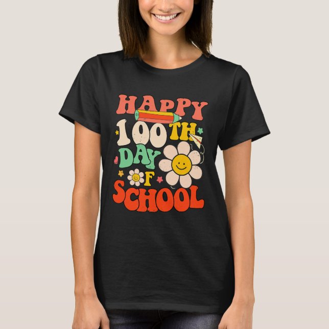 T-shirt Joyeux 100ème Jour De L'École Enseignant Enfants 1 (Devant)
