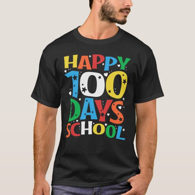 T-shirt Joyeux 100ème Jour De L'École Enseignant Enfants 1 (Devant)