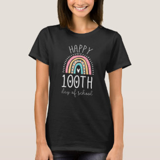 T-shirt Joyeux 100ème Jour De L'École Rainbow Premium