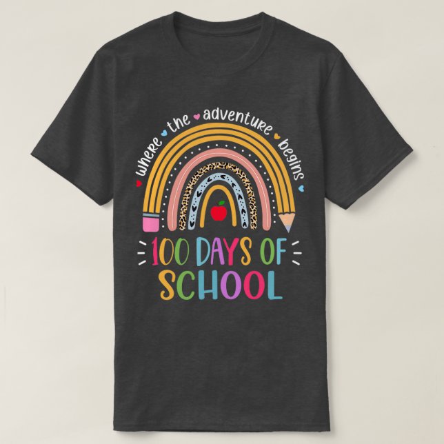 T-shirt Joyeux 100ème Jour De L'École Smarter Rainbow Ense (Design devant)