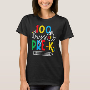 T-shirt Joyeux 100ème Jour De Pré-K Funny 100 Jours Scolai