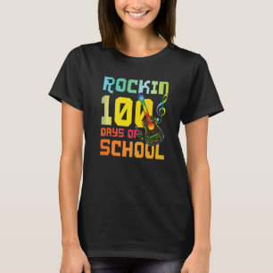 T-shirt Joyeux 100ème Jour Guitare Guitariste Rocking 100