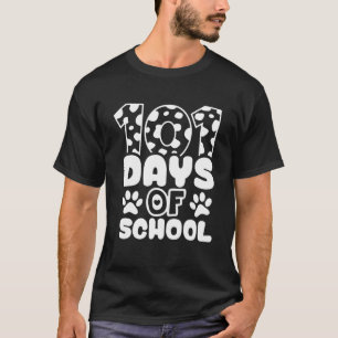 T-shirt Joyeux 101 Jours Amoureux des Chiens Scolaires Élè