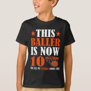 T-shirt Joyeux 10e anniversaire 10 ans Basketball 10e Bi
