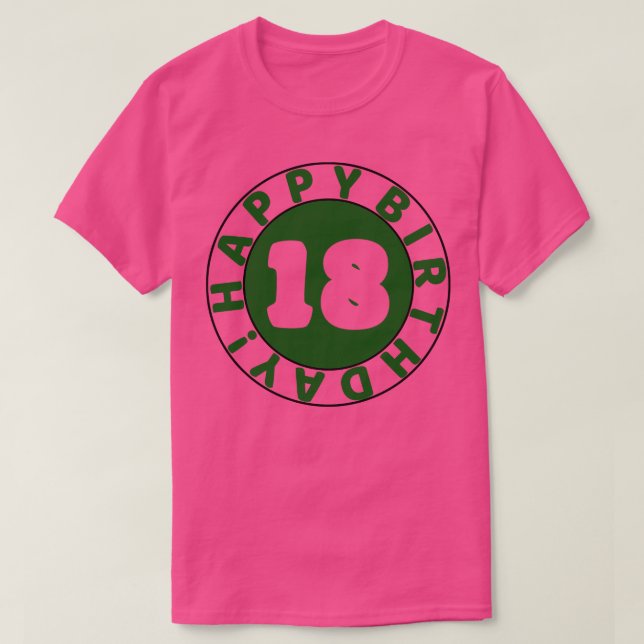 T-shirt Joyeux 18ème anniversaire (Design devant)