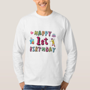 T-shirt Joyeux 1er anniversaire pour 1 an Enfants B jour s