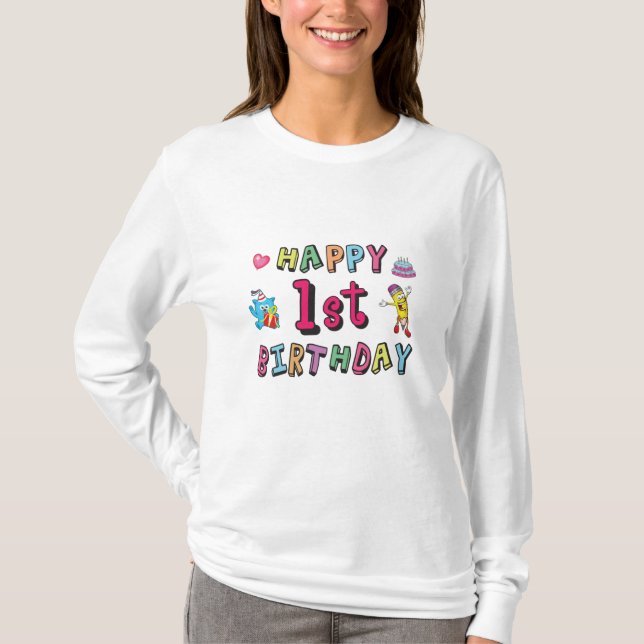 T-shirt Joyeux 1er anniversaire pour 1 an Enfants B jour s (Devant)