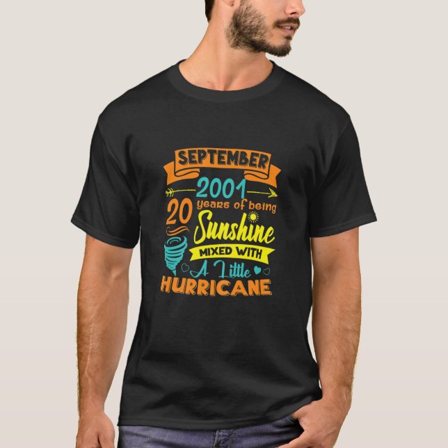 T-shirt Joyeux 20E Anniversaire Sunshine Septembre 2001 20 (Devant)