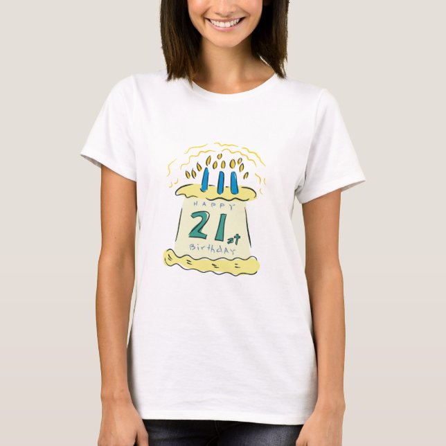T-shirt Joyeux 21ème anniversaire ! (Devant)