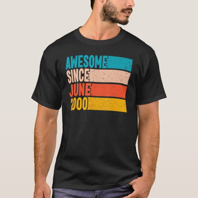 T-shirt Joyeux 22 Ans 22 Ans Awesome depuis Juin (Devant)