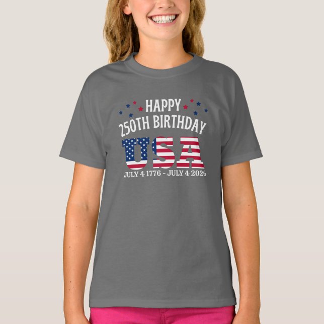 T-shirt Joyeux 250e anniversaire États-Unis (Devant)