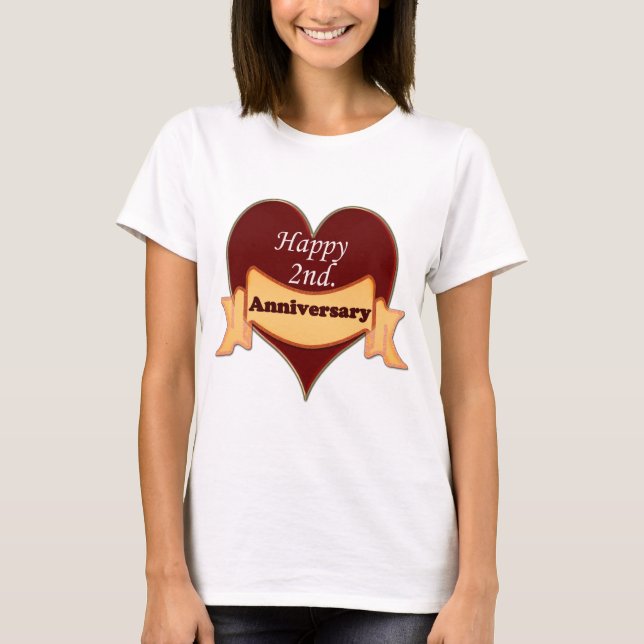 T-shirt Joyeux 2e. Anniversaire (Devant)