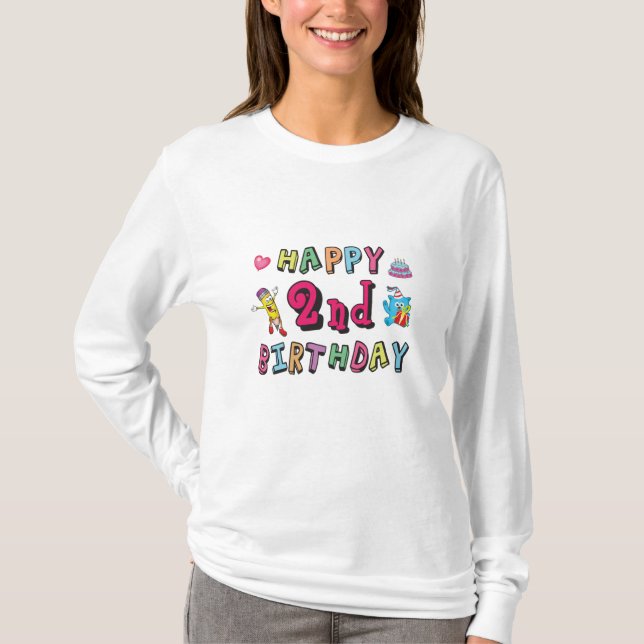 T-shirt Joyeux 2e anniversaire 2 an surprise (Devant)
