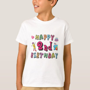T-shirt Joyeux 2e anniversaire. 2 ans avant jour.