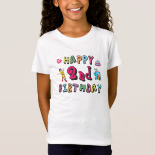 T-Shirt Joyeux 2e anniversaire. 2 ans avant jour.