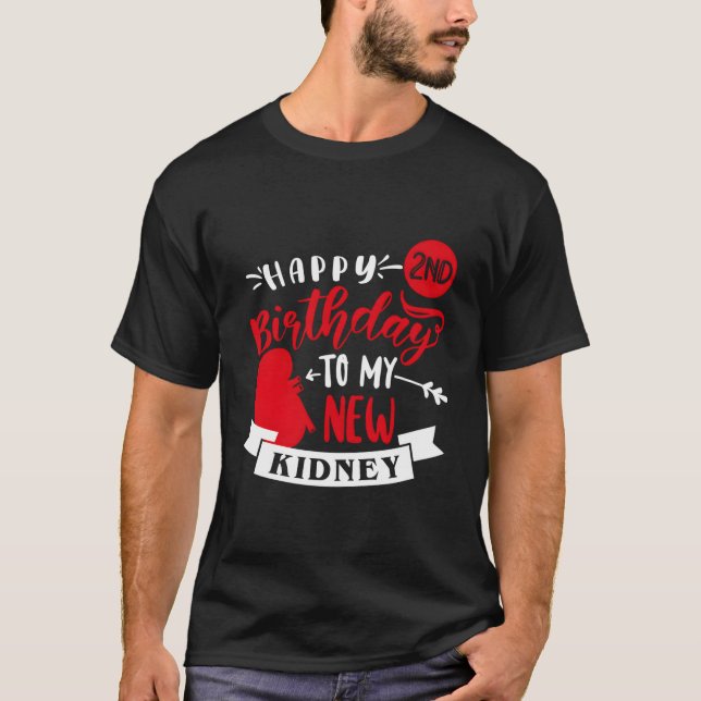 T-shirt Joyeux 2e anniversaire de ma nouvelle greffe de Ne (Devant)