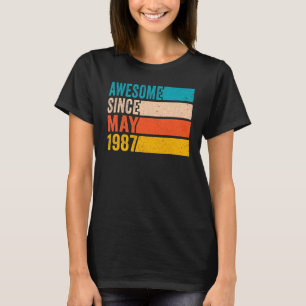 T-shirt Joyeux 35e anniversaire fête 35 ans Awesome Sinc