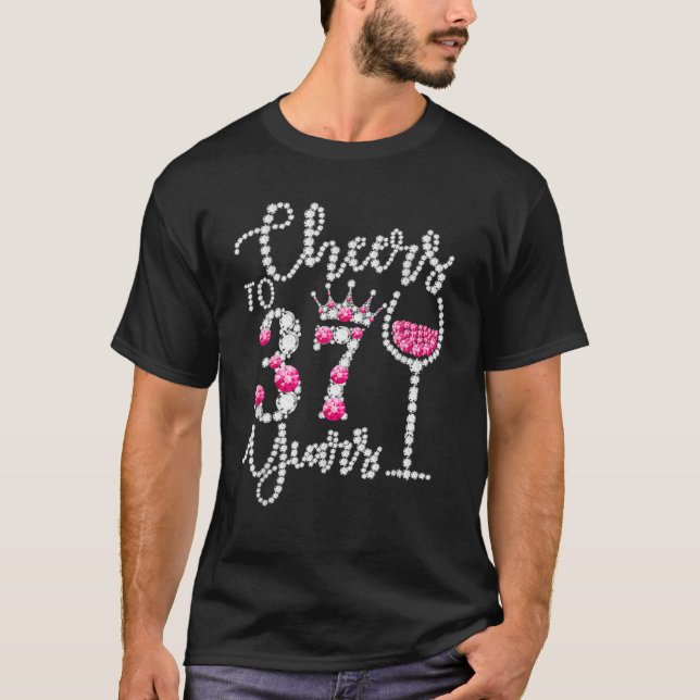 T-shirt Joyeux 37E Anniversaire Reine D (Devant)