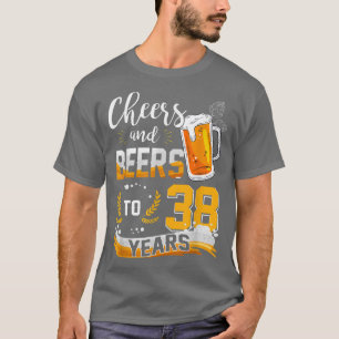 T-shirt Joyeux 38e Anniversaire Et Bières Pour 38 Ans Né E