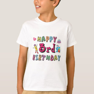 T-shirt Joyeux 3e anniversaire 3 ans voeux b jour