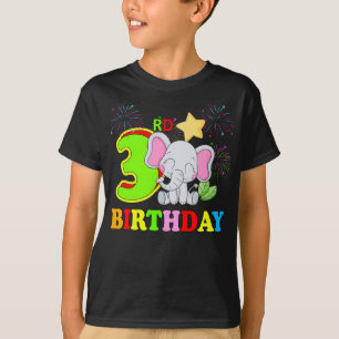 T-shirt Joyeux 3ème anniversaire bébé bébé éléphant enfant