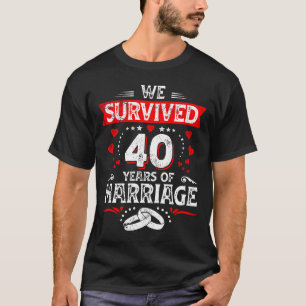 T-shirt Joyeux 40e anniversaire de mariage couples anniver