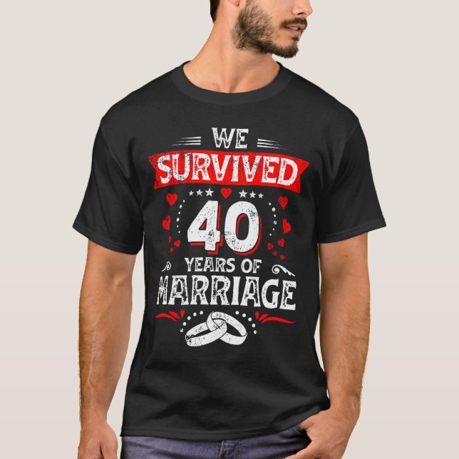 T-shirt Joyeux 40e anniversaire de mariage couples anniver (Devant)