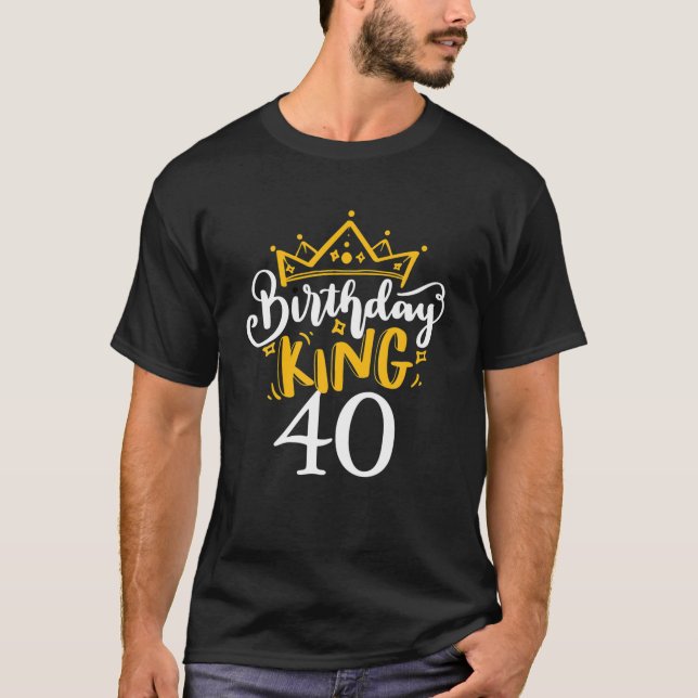 T-shirt Joyeux 40E Anniversaire Roi 40 Ans Idées De Fête (Devant)