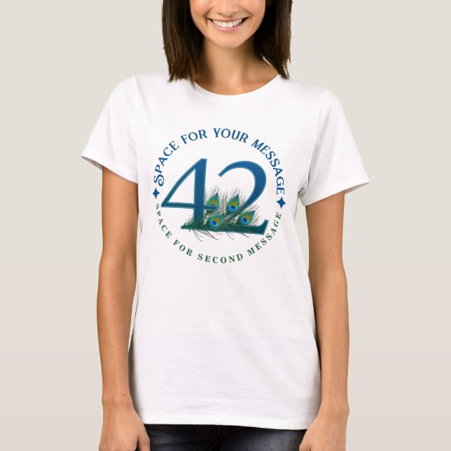 T-shirt Joyeux 42e anniversaire ou anniversaire de mariage (Devant)