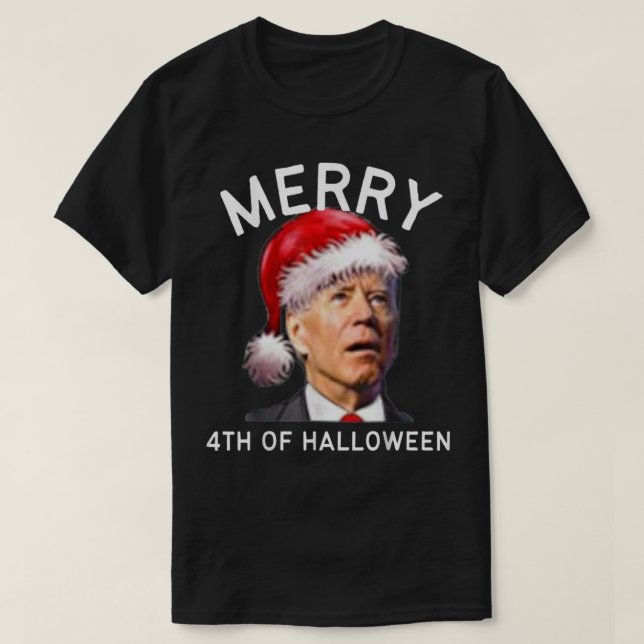 T-shirt Joyeux 4 de Halloween, Drôle Joe Biden Noël (Design devant)