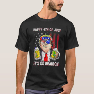 T-shirt Joyeux 4 juillet Allons-y Bière Brandon Trump Bièr
