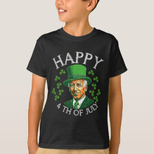 T-shirt Joyeux 4 juillet avec drôle Joe Biden pour St Patr