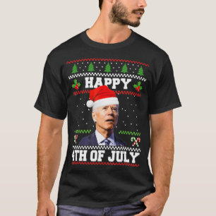 T-shirt Joyeux 4 juillet Biden Noël Santa Hat Ugly S