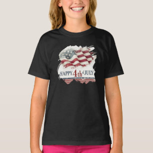 T-shirt Joyeux 4 juillet - Drapeau américain design vintag