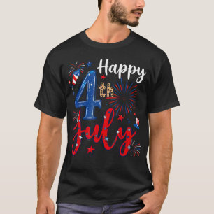 T-shirt Joyeux 4 juillet drapeau américain patriotique