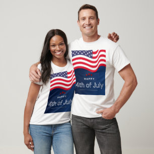 T-Shirt Joyeux 4 juillet Drapeau USA Patriotique