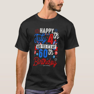 T-shirt Joyeux 4 Juillet Et Mon 60E Anniversaire Funn Patr