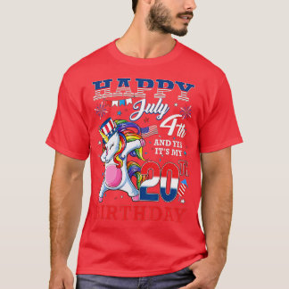 T-shirt Joyeux 4 juillet Et oui c'est mon 20e anniversaire
