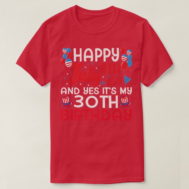T-shirt Joyeux 4 juillet Et oui c'est mon 40e anniversaire (Design devant)